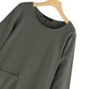 Abito midi in cotone e lino taglie forti da donna con tasche - Abito artistico vintage a maniche lunghe in stile giapponese per donne taglie forti