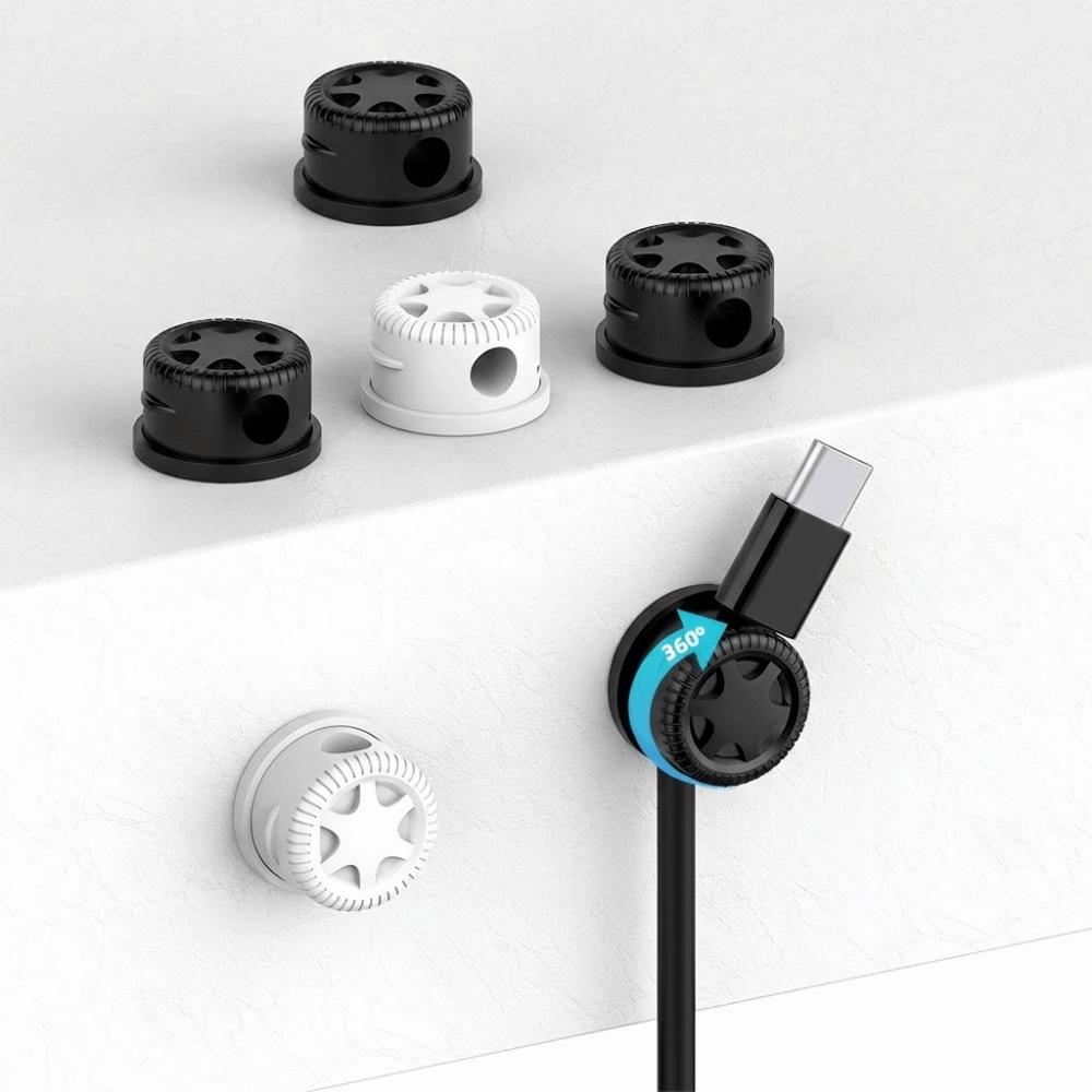 6pcs/9pcs Adjustable Desktop Cable Organizer Adhesive Cord Cable Organizer  Wire Organization