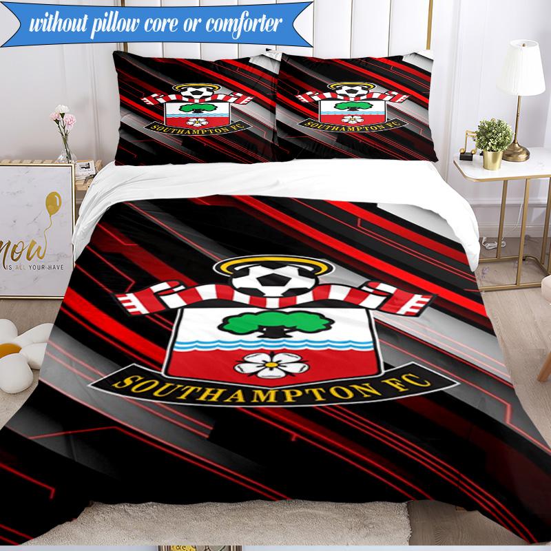 3-teiliges weiches Bettwäscheset mit FC-Wappen-Design, inklusive 1 Bettbezug und 2 Kissenbezügen. Perfekt für Schlafzimmer, Wohnheim, Fan-Geschenk