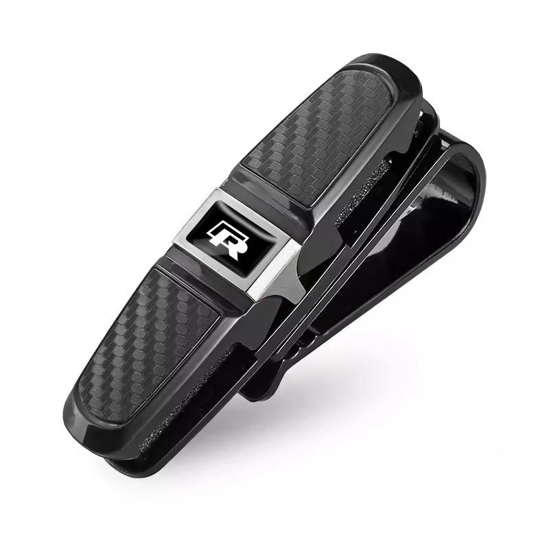 Lijk1 ABS Car Glasses Clip Card Holder Ticket Clamp Auto Accessories For VW Golf Polo GTI Scirocco ID.3 Passat Tiguan CC Jetta Touareg