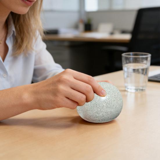 Stress Relief Stone Block Toy Portable Stretchy Hand Exercise Stress Ball Anti-anxiety Round Stone Squeeze Sensory Fidget Toy
