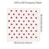 20-Pack Cartoon Strawberry Print Waterproof Floral Wrapping Paper, Semi-Transparent Bouquet Sheets for Weddings & Gifts, Back To School Valentine Day