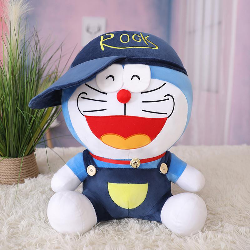 Adorable New Plush Toy Doraemon Doll With Hat Featuring Fun Cartoon Design For Kids