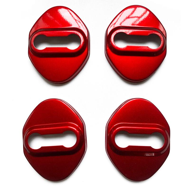 4Pcs Door Lock Protective Buckle Cover Red Carbon Fiber Style Trim Fit for Honda CR-V 2007-2017 2018 2019 2020 2021 2022 2023