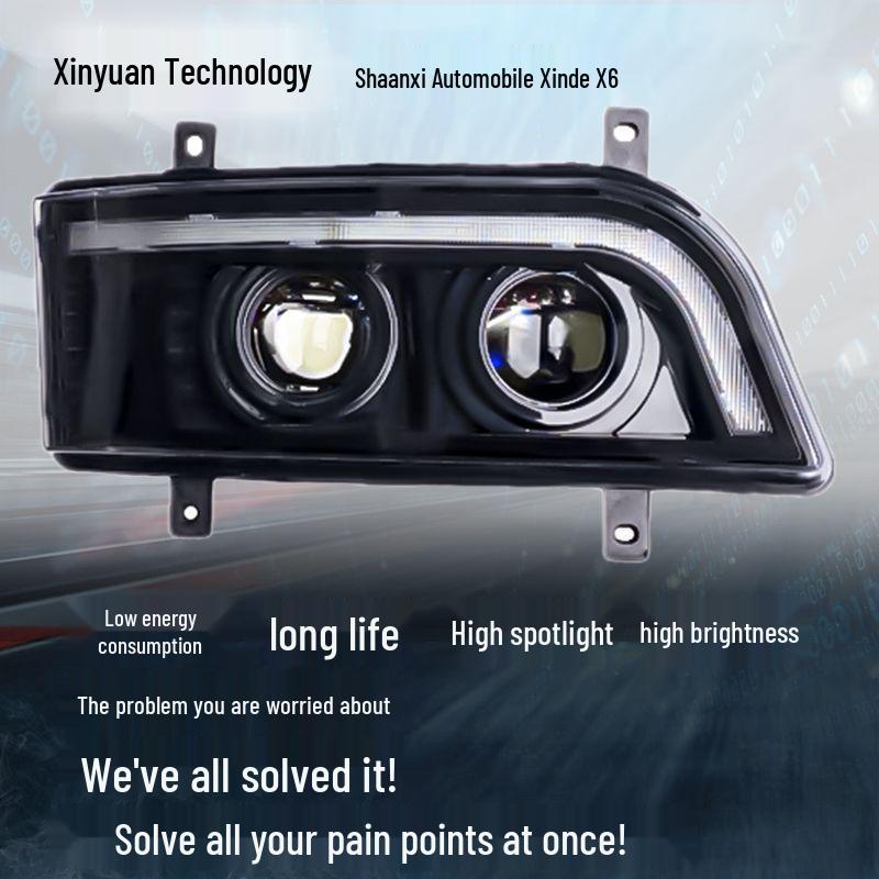 Shaanxi X6 Heavy-Duty Truck LED Headlight Assembly with DRL & Bi-Beam Upgrade Left Driver Full LED with DRL