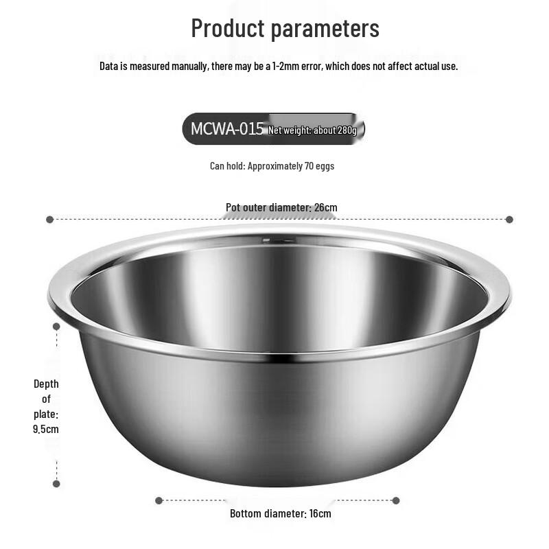 MAXCOOK Thickened Stainless Steel Soup Bowl