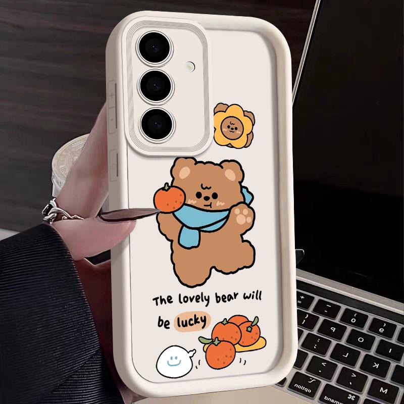 Artistic Little Bear Capybara Phone Case For Samsung S26 S25 S24 S23 S21 S20 Ultra For Galaxy S25 S24 FE S26 Plus Silicone Cover