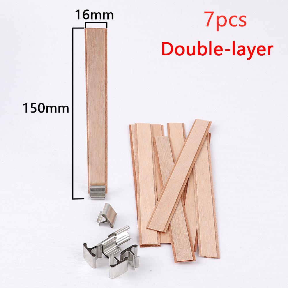 New Double Layer Wood Candle Wicks With Base Candle Wick Core For Homemade Candle Making Supplies Soy Parffin Wax Wood Chip Wick