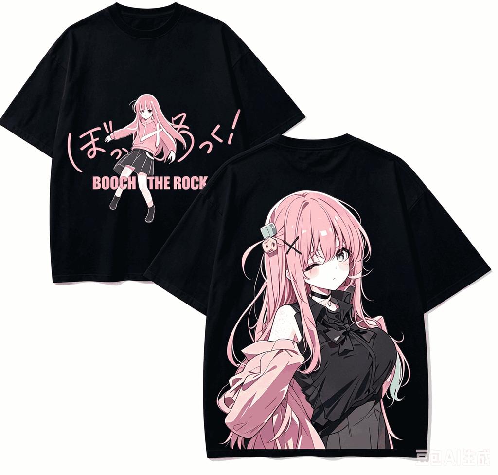 Bocchi The Rock Anime Liebhaber T-Shirt Harajuku Baumwolle Neues Modell High Street Retro Mode Übergroß Unisex Heißes Produkt Weiches Geschenk