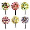 Artificial Flower Ball with Spike Realistic Faux Roses Weatherproof Artificial Rose Blooms Ball Garden Decor for Indoor Outdoor Use