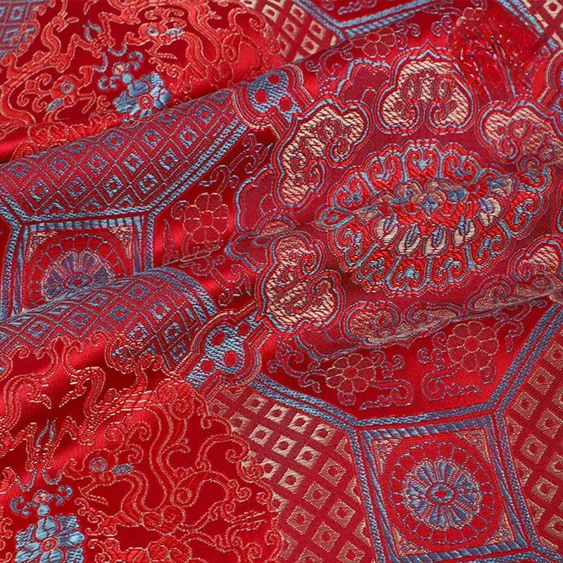 100x145cm 3D Relief Damask Fabric Brocade Jacquard Flower Pattern Fabric DIY Sew New Chinese Cheongsam Dress Hanfu Garments