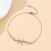 Shiny Pink Bow Heart Zircon Jewelry Set Necklace Bracelet for Women Trendy Y2K Style Accessory Gift for Teens