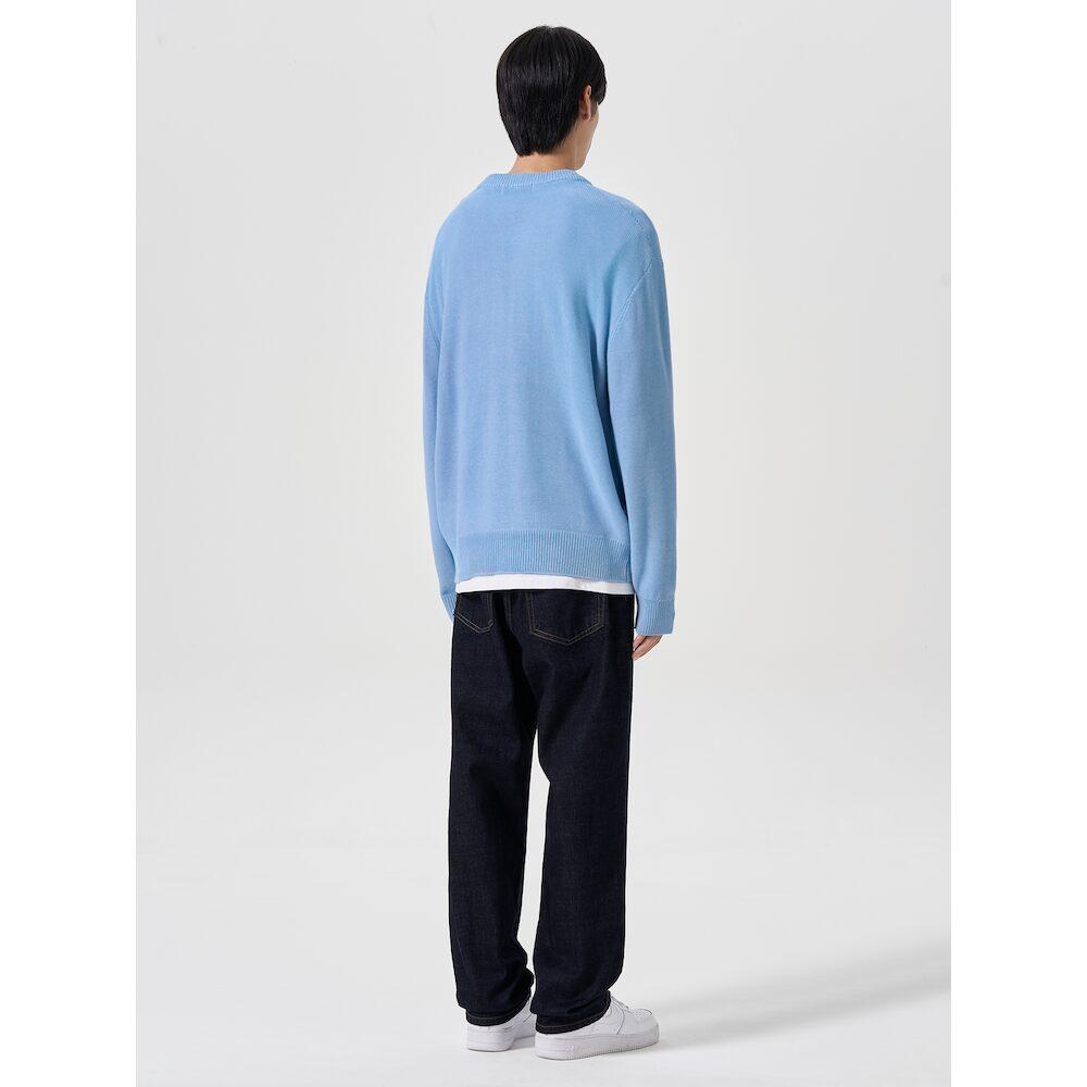 8SECONDS Turck Detail Round Knit Sky Blue