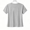 Damen-T-Shirt mit Rundhalsausschnitt, kurzen Ärmeln und Stickerei
