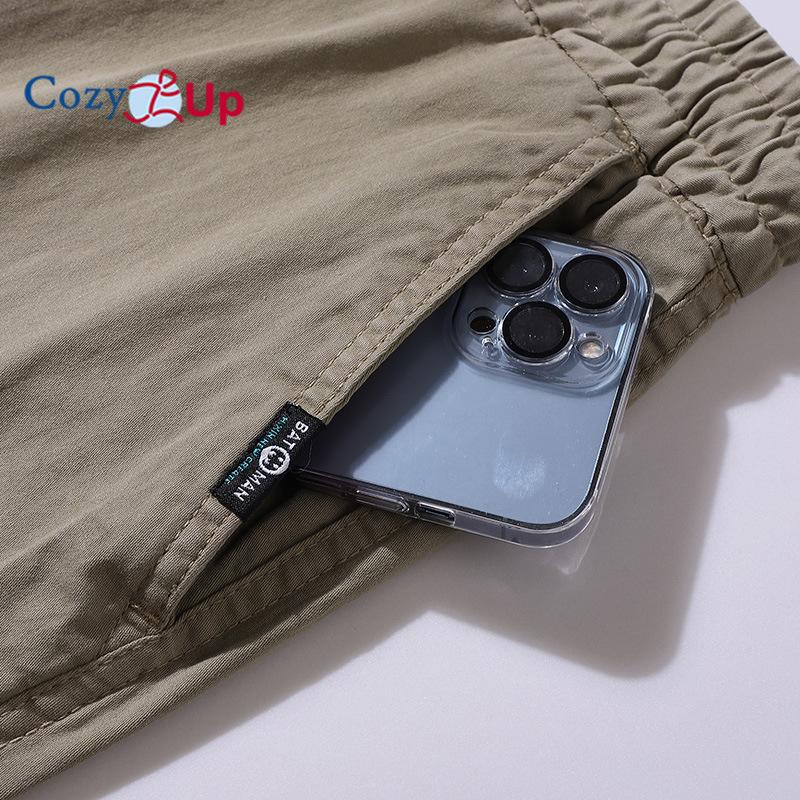 Cozy Up Men's Casual Cargo Pants Joggers Hiking Sweatpants Stretch Elastic Waist Work Pants with 6 Pockets