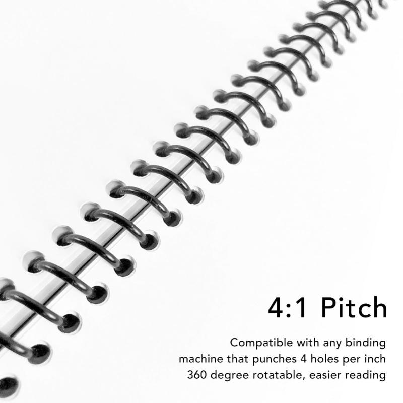 18 Pcs Spiral Binding Coil 38mm Diameter 48 Loop 4:1 Pitch 310 Sheet Capacity Spiral Binding Spine For A4 Paper