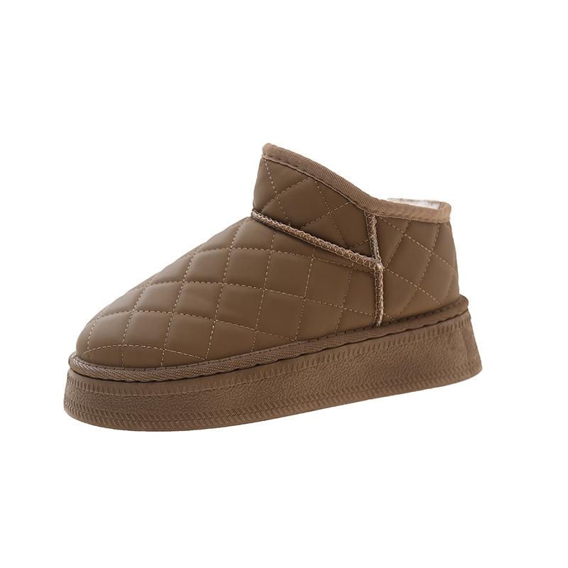 

Женские зимние ботинки с плоской подошвой и утолщенной подошвой, с одной педалью, универсальные, с толстой подошвой, короткие, теплые, для верхней одежды, большие хлопковые ботинки 36 хаки