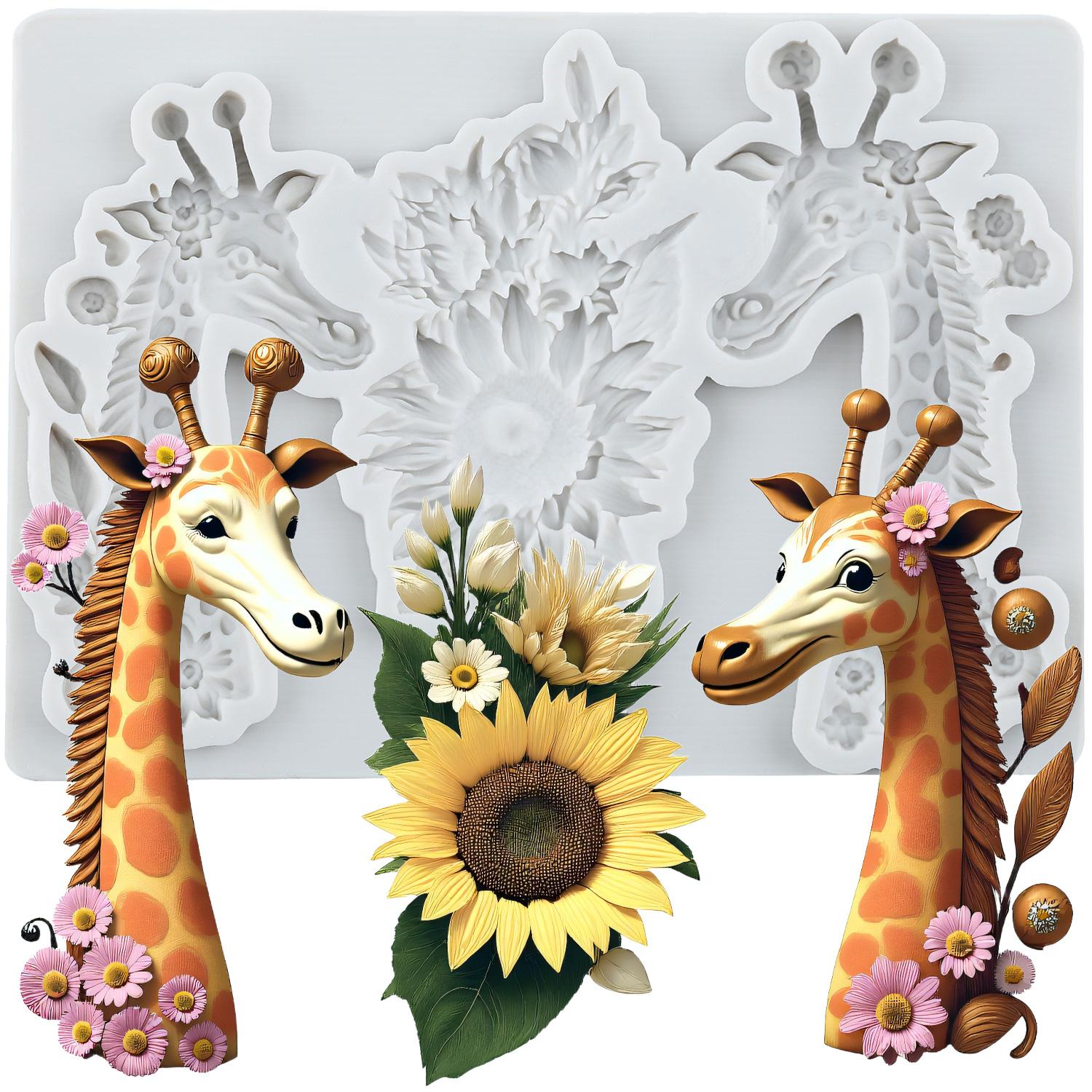 

Силиконовая форма Жираф Цветок Маргаритка Формы для мастики Инструменты для украшения торта Тематический торт Десерт Украшенный Шоколадная форма для конфет серый