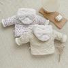 2024 Samt Kapuzen Babyjacke - Unisex Neugeborenen Wintermantel mit Schleife (Koreanische Art)