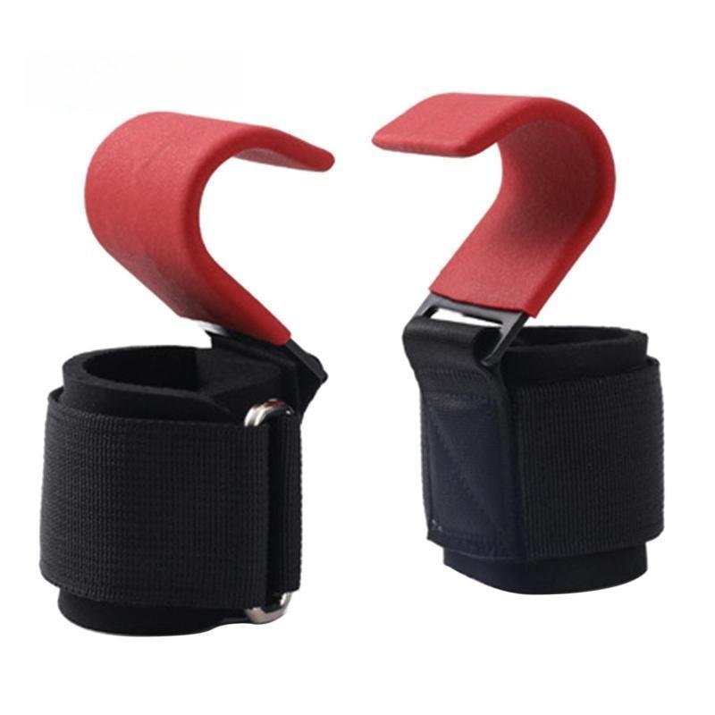 2PCS Pull up Strength Training Device Workout Weightlifting Fitness Hand Grips Lifting Straps Metal Weight Lifting Hooks