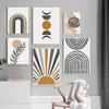 Sonne Blätter Regenbogen Abstrakte Geometrie Boho Nordische Wand Kunst Malerei Galerie Poster Und Drucke Wand Bild Für Wohnzimmer Dekor