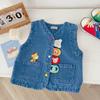 Spring 2026 Boys' Embroidered Denim Vest for Toddlers & Children