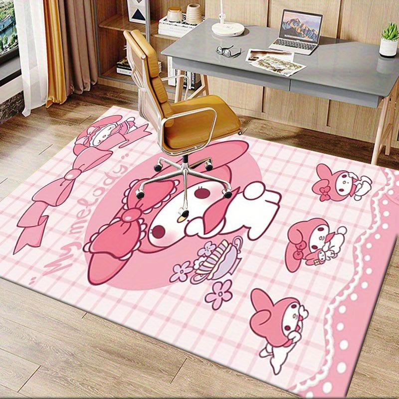 1pc Sanrio Melody Mermaid Printed Office Carpet Rectangle Rug Under The Table,Perfect Room Decor for Living Room, Bedroom, Kitchen, Non-slip Floor Mat