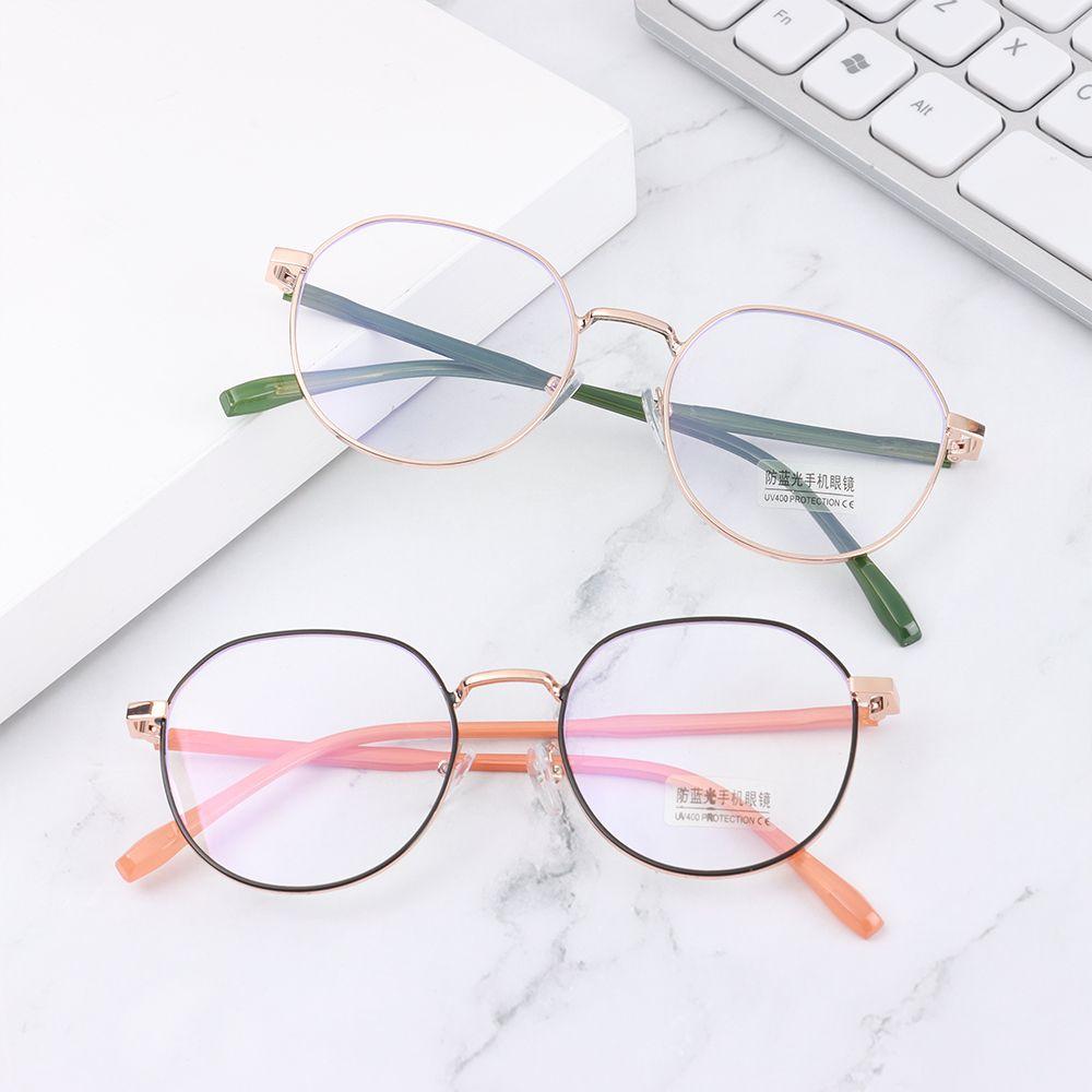 

Мужские очки с круглой оправой для ухода за зрением, металлические очки, очки с блокировкой синего света, компьютерные очки