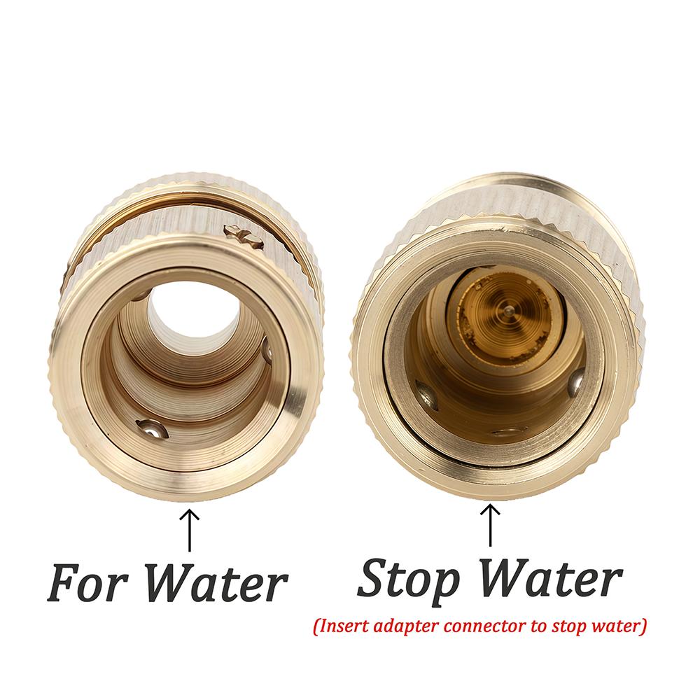 Brass Garden Hose Quick Connector Water Pipe Tap Adaptor Fitting for 1/2"3/4"3/8"1/4" Irrigation Tube Water Stop Repair Joints