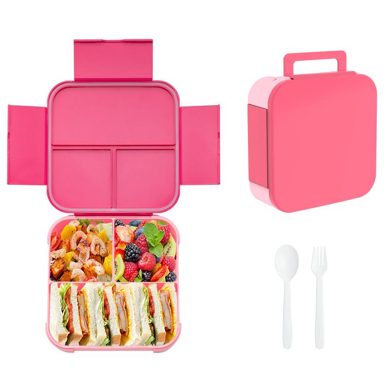 Портативный детский ланч-бокс с герметичной крышкой-защелкой - Безопасен для разогрева в микроволновой печи для фруктов и салата розовый 1170₽