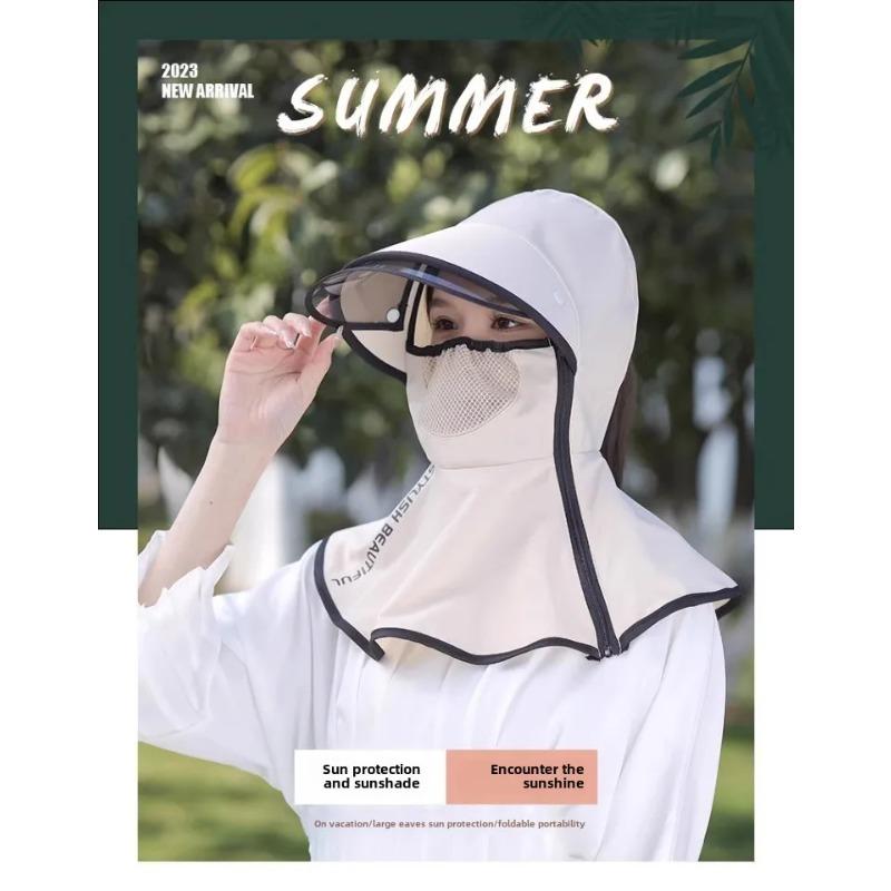 Summer Neck Guard Sun Hat Wide Brim Anti-UV Outdoor Sunscreen Visors with Large Shawl Breathable Sun Protection Hat