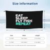 Eat Sleep Fly Fish Fly Fishing Graphic Beach Towel Soft Microfiber Quick Dry Absorbent Quick Towels For Mountain Climbing