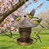 Iron Wild Bird Feeding Station Hanging Bird Food Container Durable Hummingbird Feeder  Yard