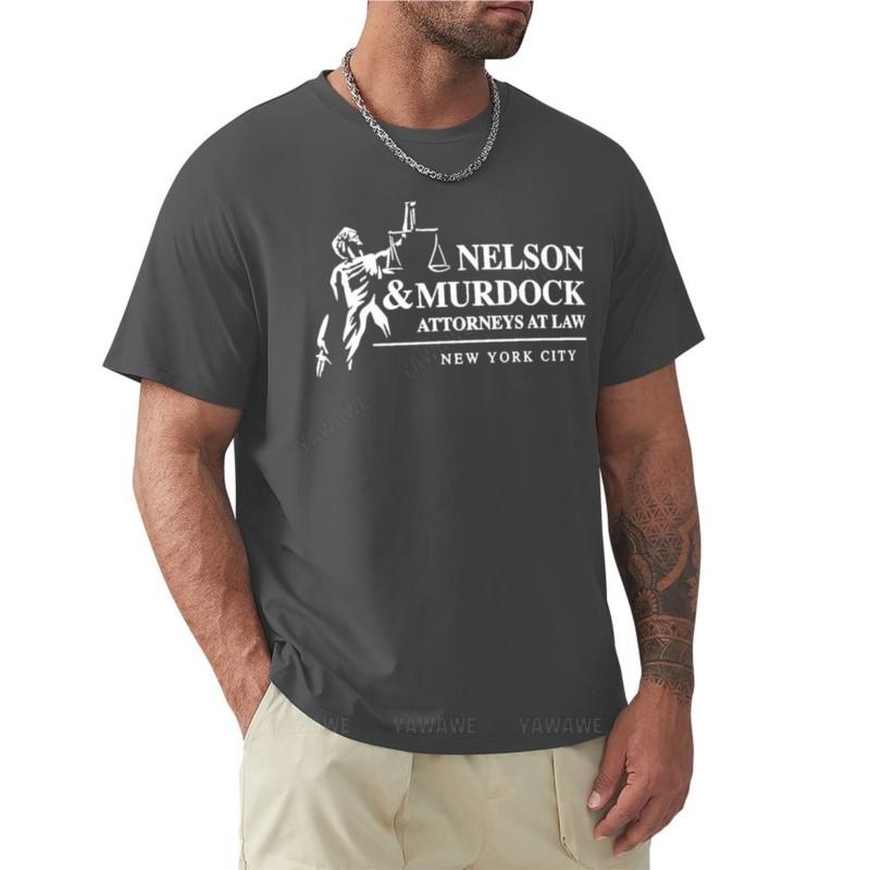 Базовая футболка Nelson and Murdock Футболка С коротким рукавом Свободная футболка Эстетичная одежда свободные футболки для мужчин 4XL