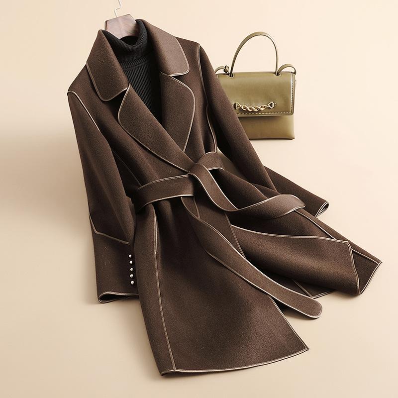 

Woolen coat women s autumn new age-reducing medium and long double-sided wool coat women s small S (recommended about 80-52.5 kg)