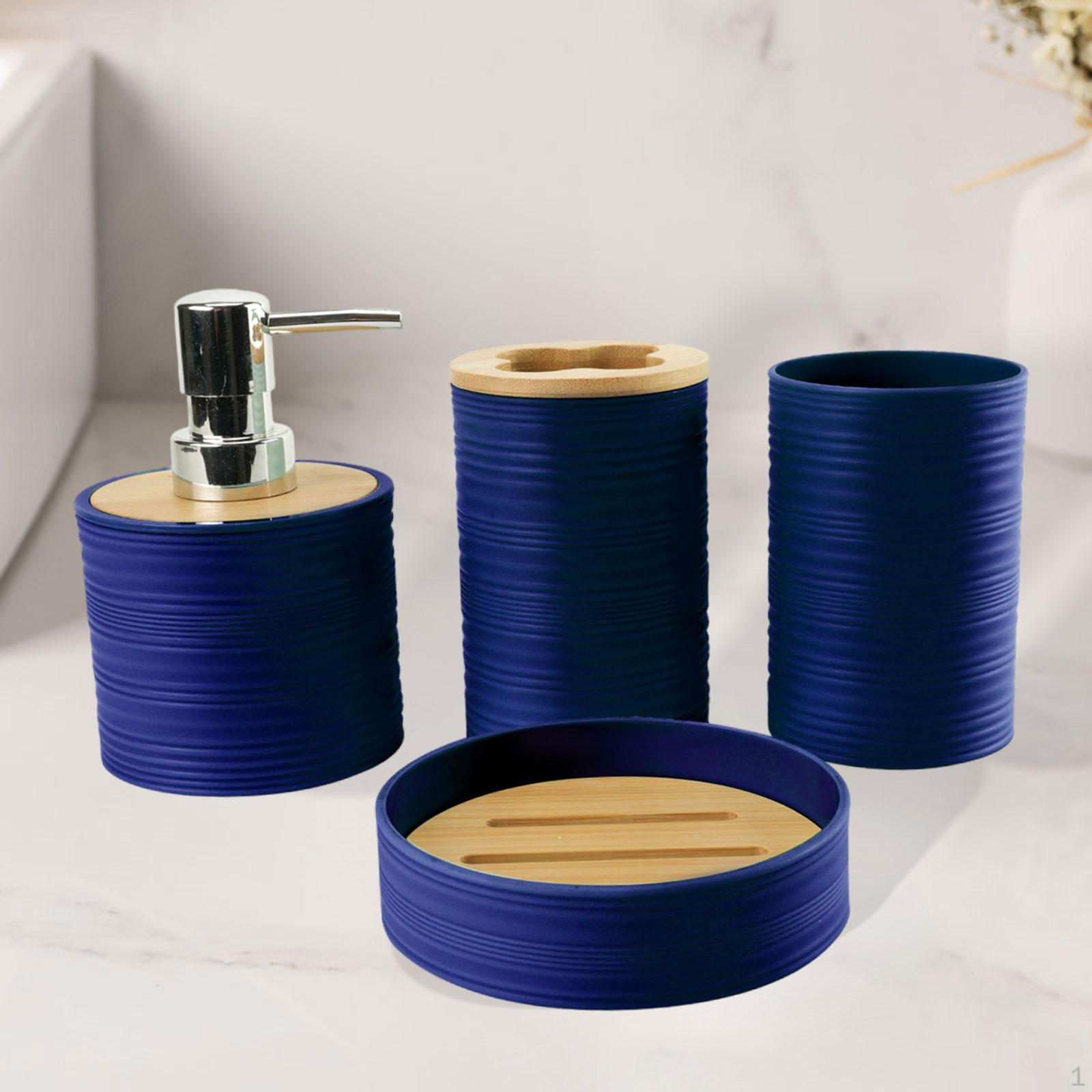 

4 шт. Аксессуары для ванной комнаты Диспенсер для мыла Стаканчик для ополаскивателя для столешницы