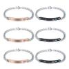 His Queen, Her King Stainless Steel Couple Bracelet with Diamond Inlay
