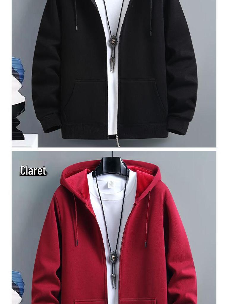 2024 Men's American Trend Hooded Cardigan Sweatshirt: Spring/Autumn Zip-Up Jacket for Couples
