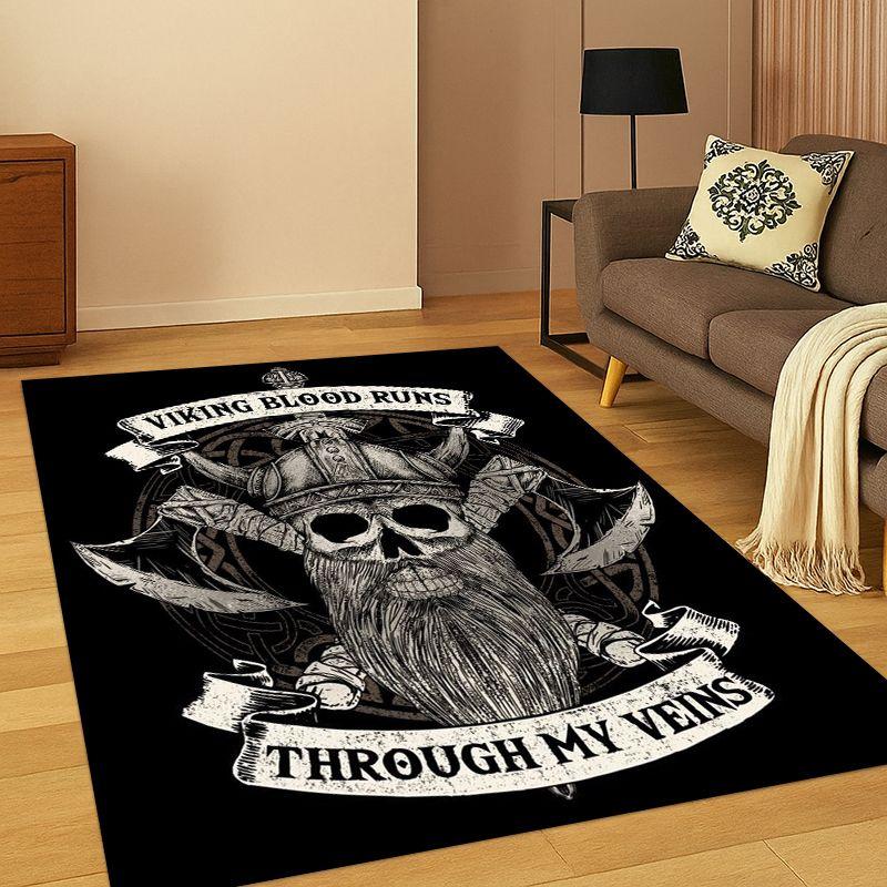 Viking WarriorSymbol Valknut Nordic Valhalla Carpet Rug for Bedroom Living Room Sofa Playroom Doormat Home Decor,kids Non-slip