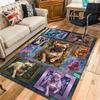 Frenchie Frames Neon Cityscape Pattern Rug Floor Mat for Living Room or Bedroom Soft and Comfortable Carpet a Gift for Birthday and Holiday.
