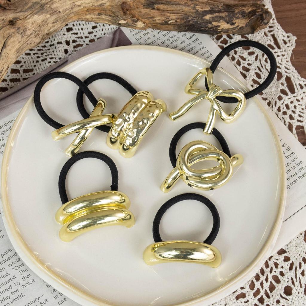 Minimalist Metal Hair Ring - New Korean Style High-End Ponytail Tie Rubber Band.