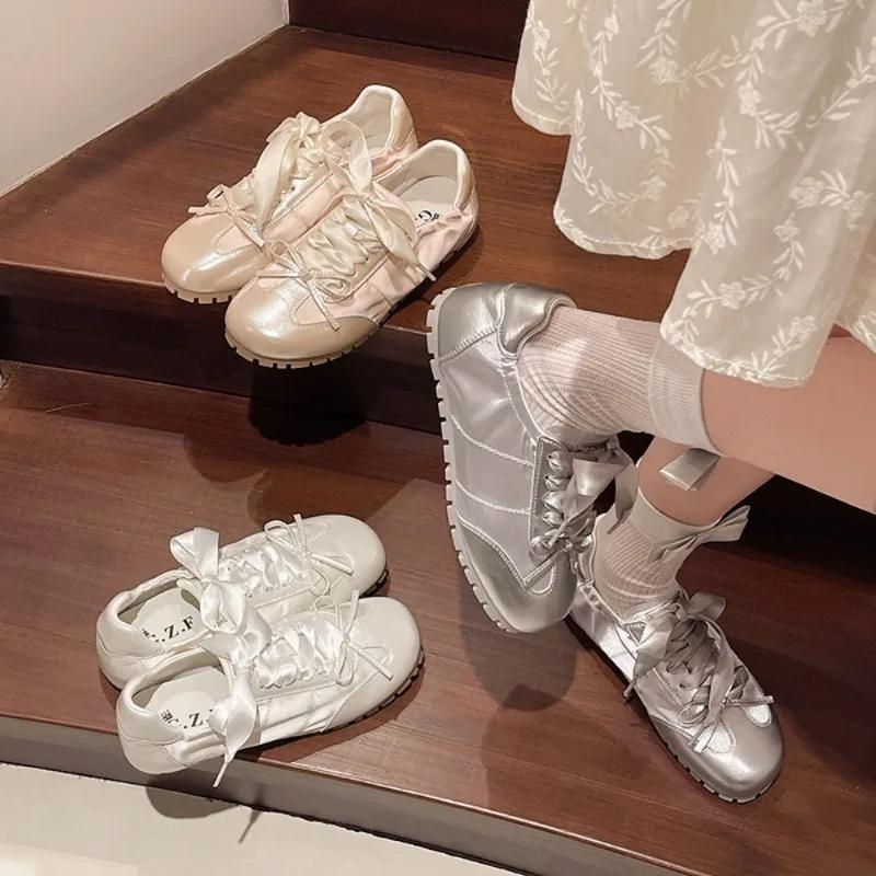 New Spring Women Ballet Flats Fashion Elegant Round Toe Cross Strap Shoes Ladies Comfort Street Style Soft Sole Ballerinas Shoes