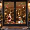 2 Pieces Glass Door Decals Festive Holiday Window Decoration with Santa and Snowman LowProfile