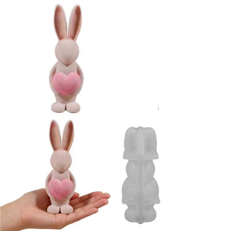 DIY Easter Bunny Egg Silicone Candle Mold for Handmade Aroma Gypsum Epoxy Resin Soap & Candle Making Supplies