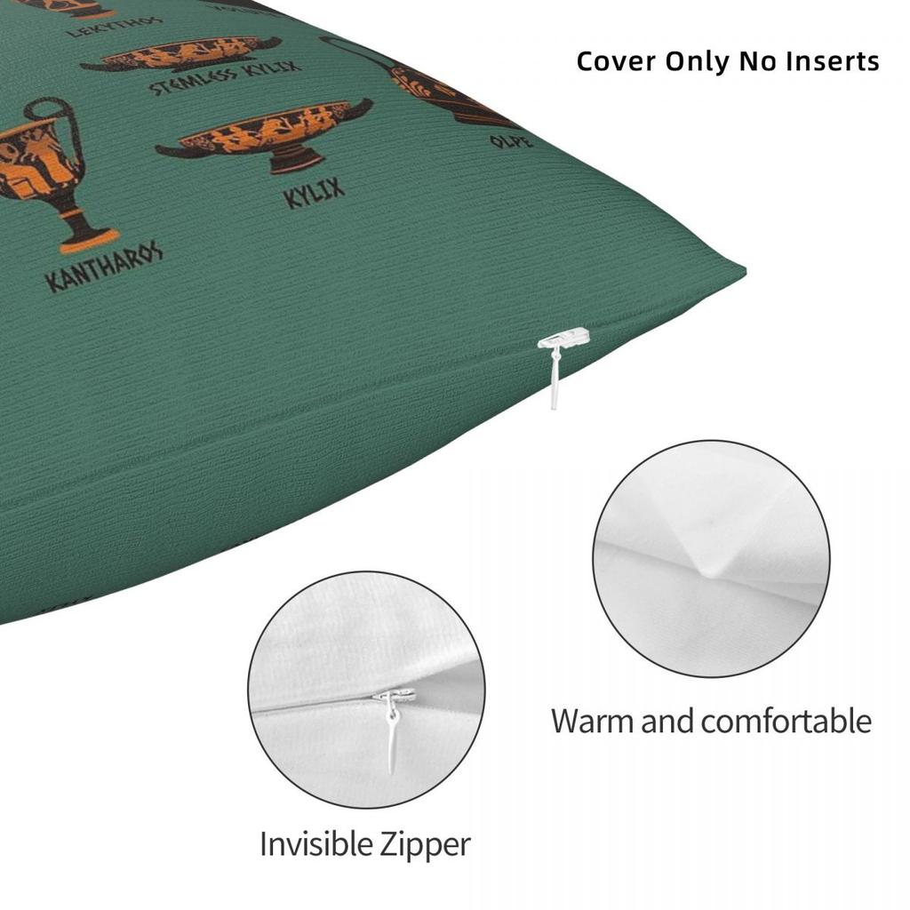 Ancient Greek Pottery Square Pillowcase Polyester Linen Velvet Creative Zip Decorative Throw Pillow Case Car Cushion Cover