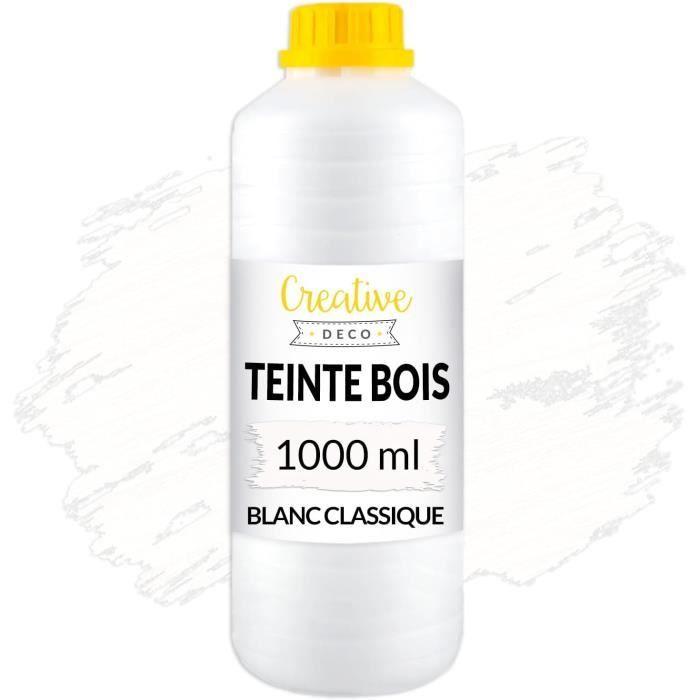 Teinture Bois - CREATIVE DECO - Blanc - 1L - Séchage Rapide - Non Toxique