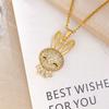 Necklace Cartoon Cute Rabbit Zircon Necklace Accessories Women's Simple Small Fresh Design Sense Fashion Versatile Collarbone Chain
