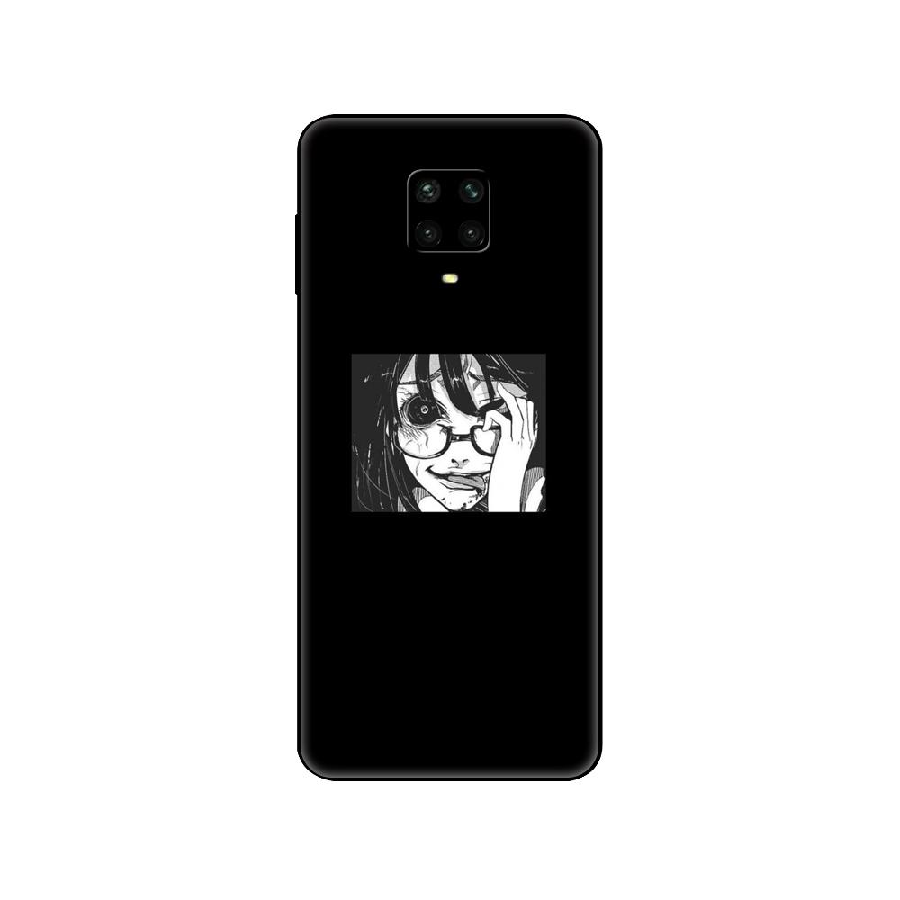 Black tpu Case For Xiaomi Redmi 7A 8 8A 9 9A 9C Case Redmi Note 8T 8 Pro T Note 9 9S 9 Pro Case Japanese Anime Aesthetic