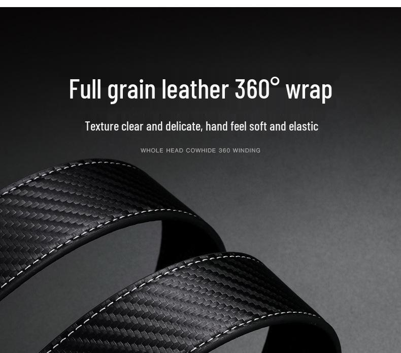 Paul Messder Men's Genuine Leather Belt with Automatic Buckle - High-End Business and Fashion Accessory.