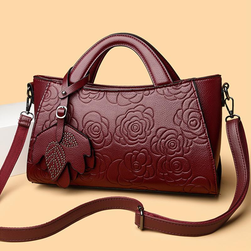 2025 Luxury Classic Embossed Women's Tote Bag Fashion Designer Flower Pattern Handbags Elegant Camellia Shoulder Crossbody Bag